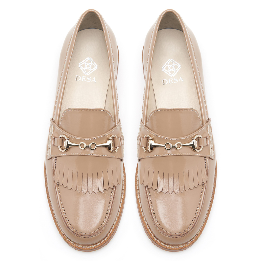 Clara Bej Kadın Rugan Deri Loafer