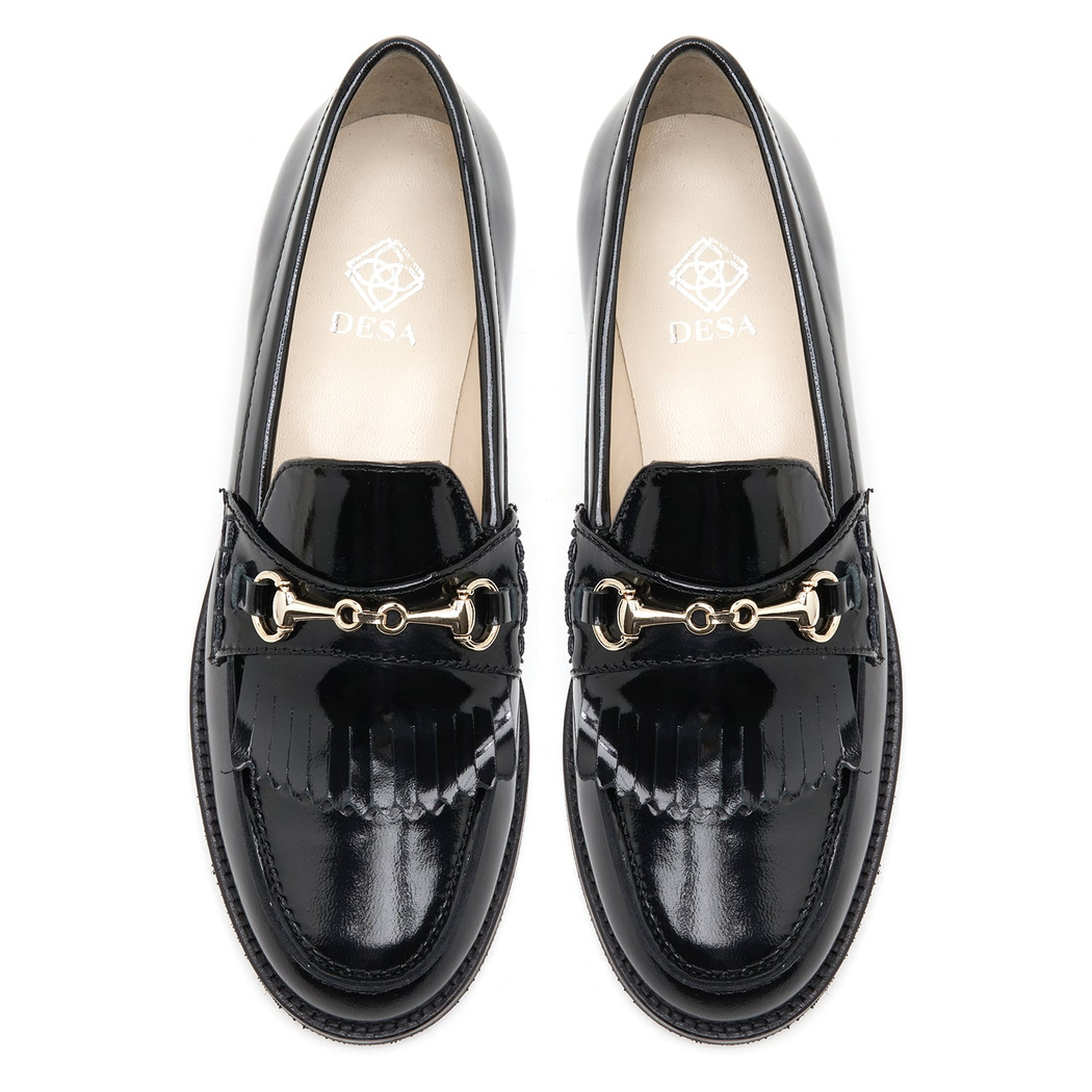 Clara Siyah Kadın Rugan Deri Loafer