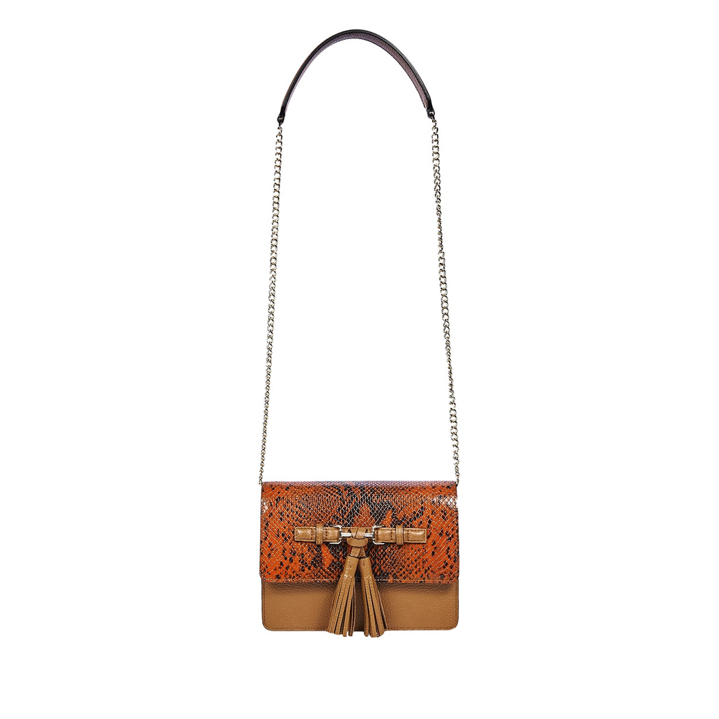 Conda Kadın Yılan Baskılı Deri Omuz Askılı Çanta