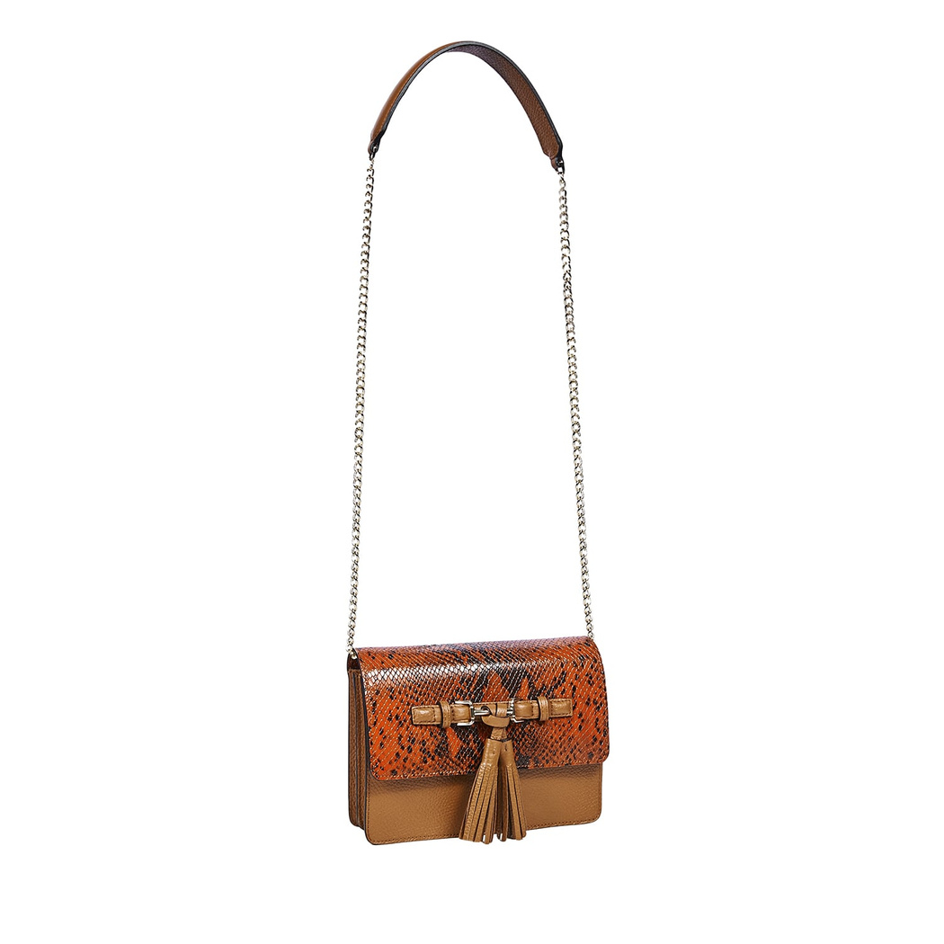 Conda Kadın Yılan Baskılı Deri Omuz Askılı Çanta