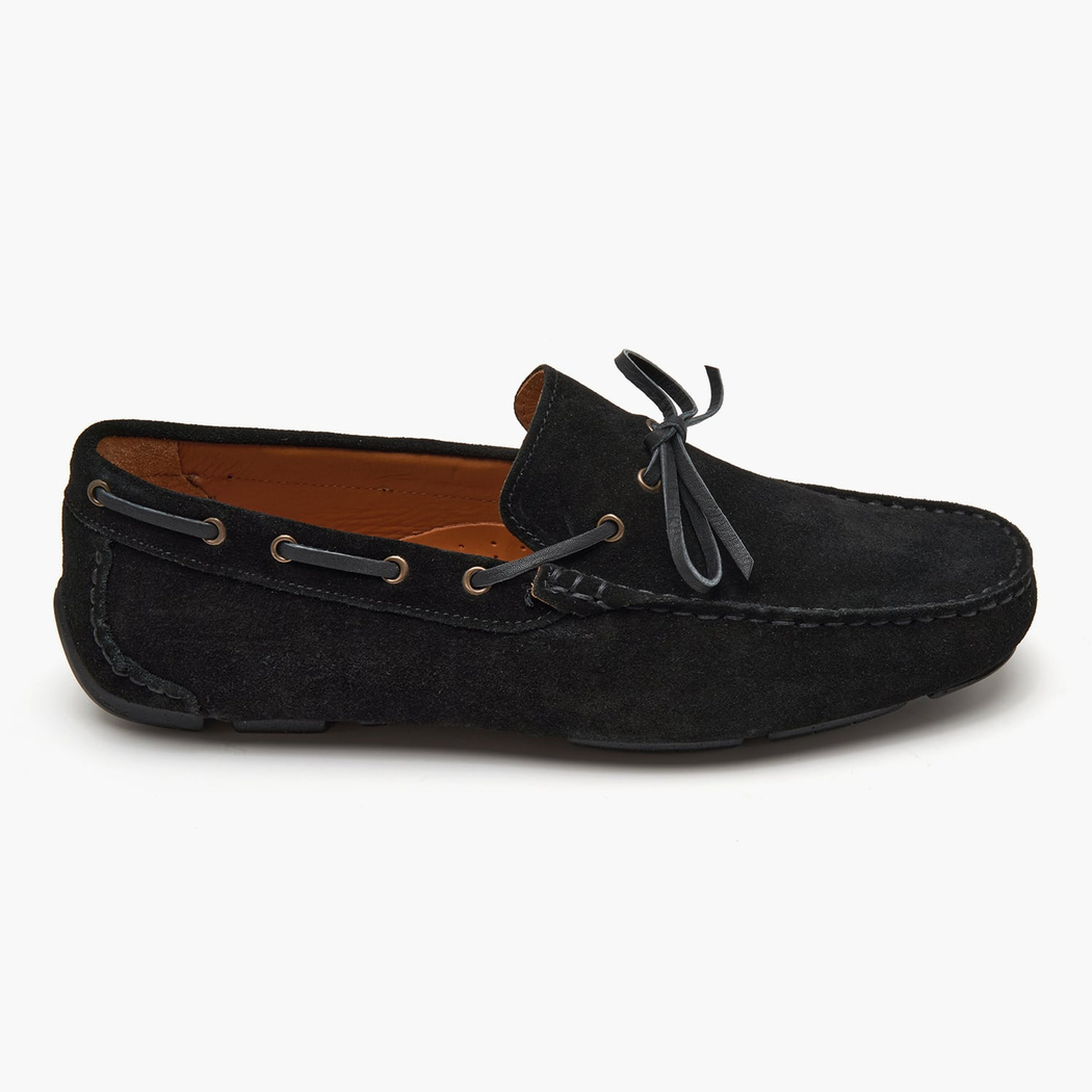 Connor Siyah Erkek Süet Loafer