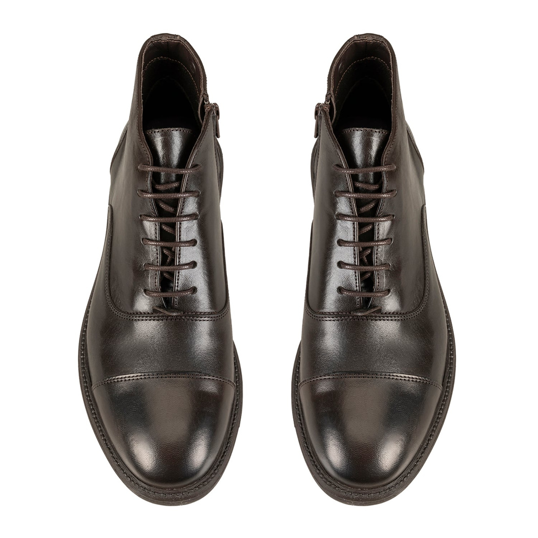 Corey Kahve Erkek Fermuarlı Deri Bot