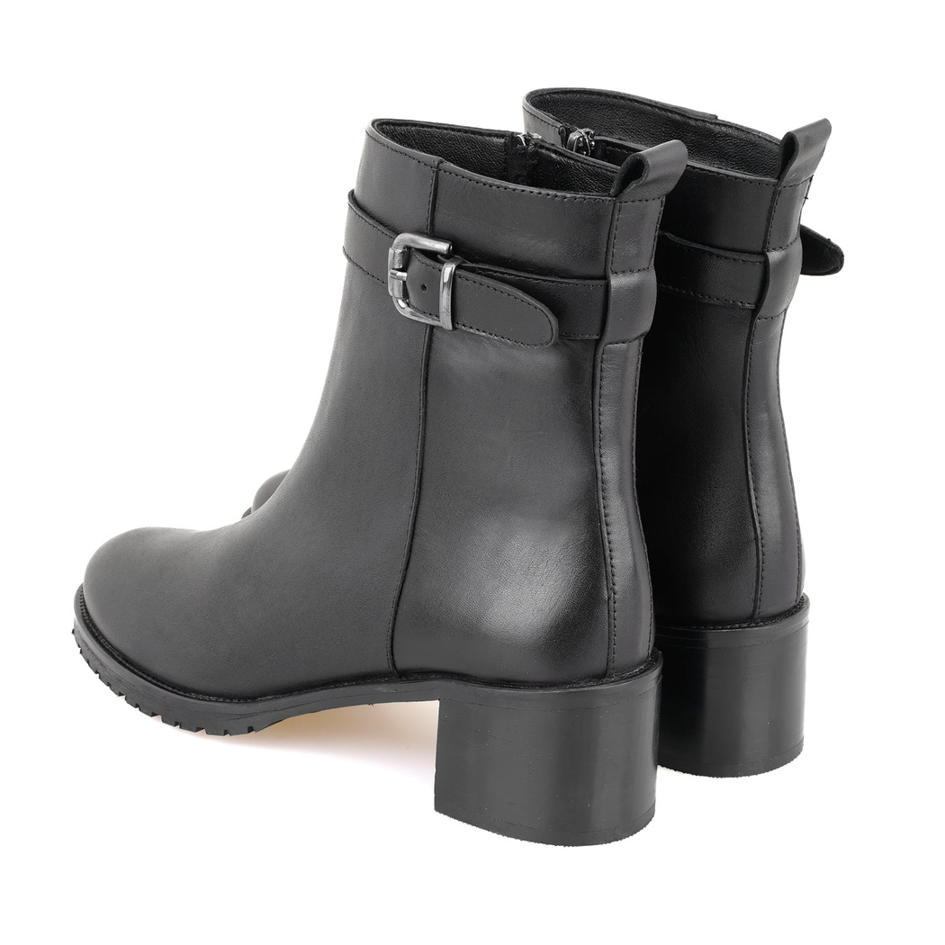 Cosa Siyah Kadın Fermuarlı Deri Bot