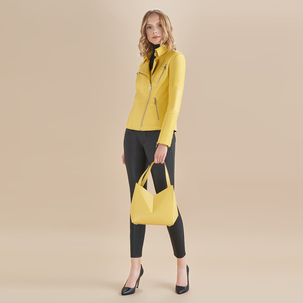 Cristina Kadın Deri Biker Ceket