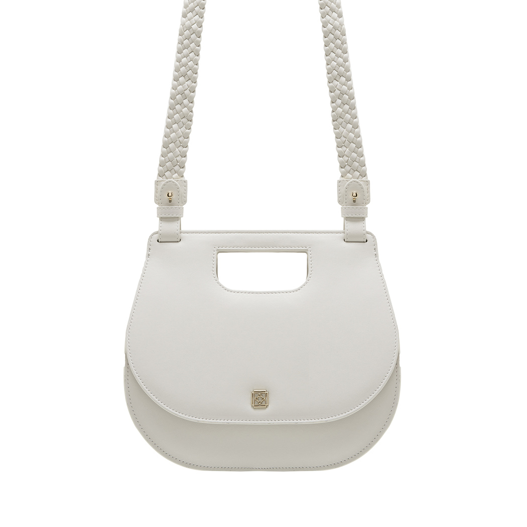 Damian Beyaz Kadın Deri El Çantası