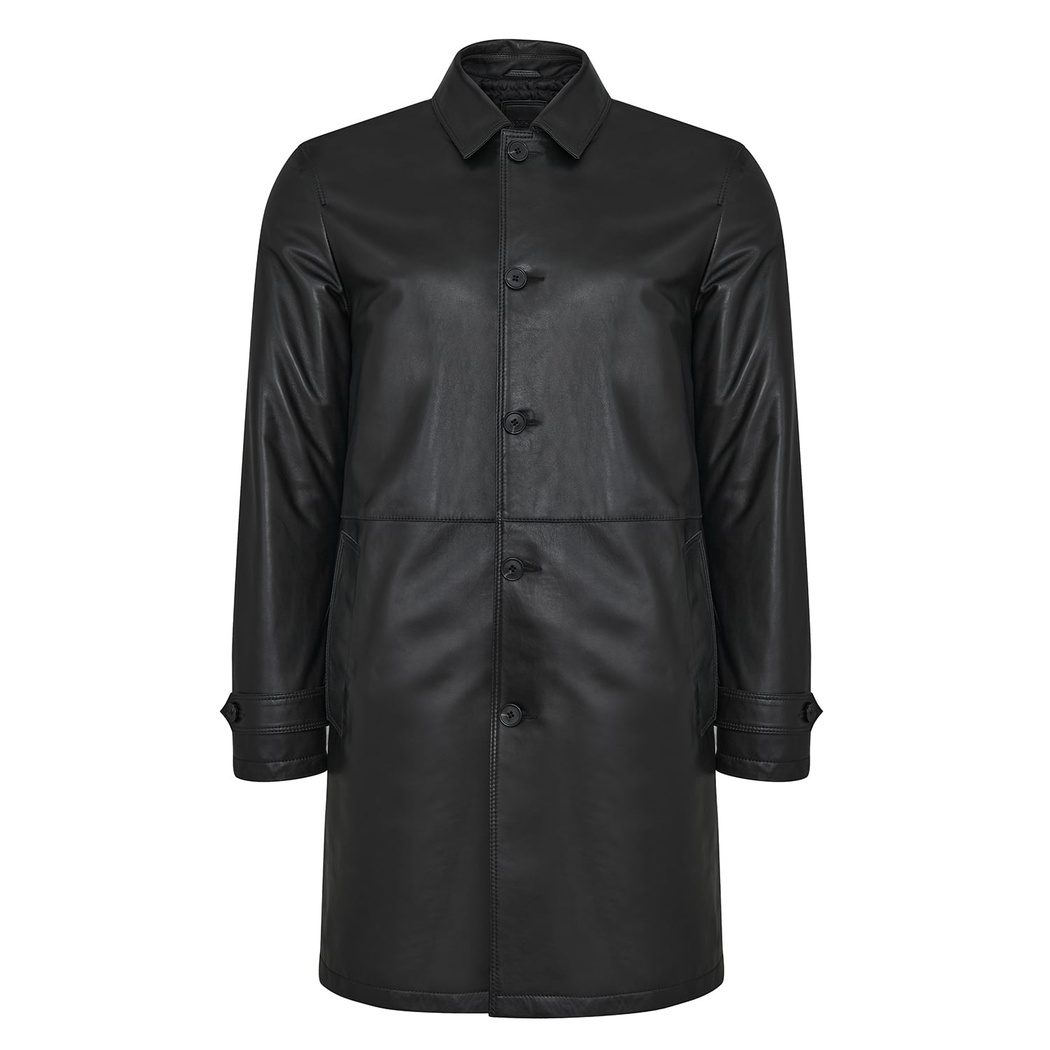 Damian Siyah Erkek Deri Kaban