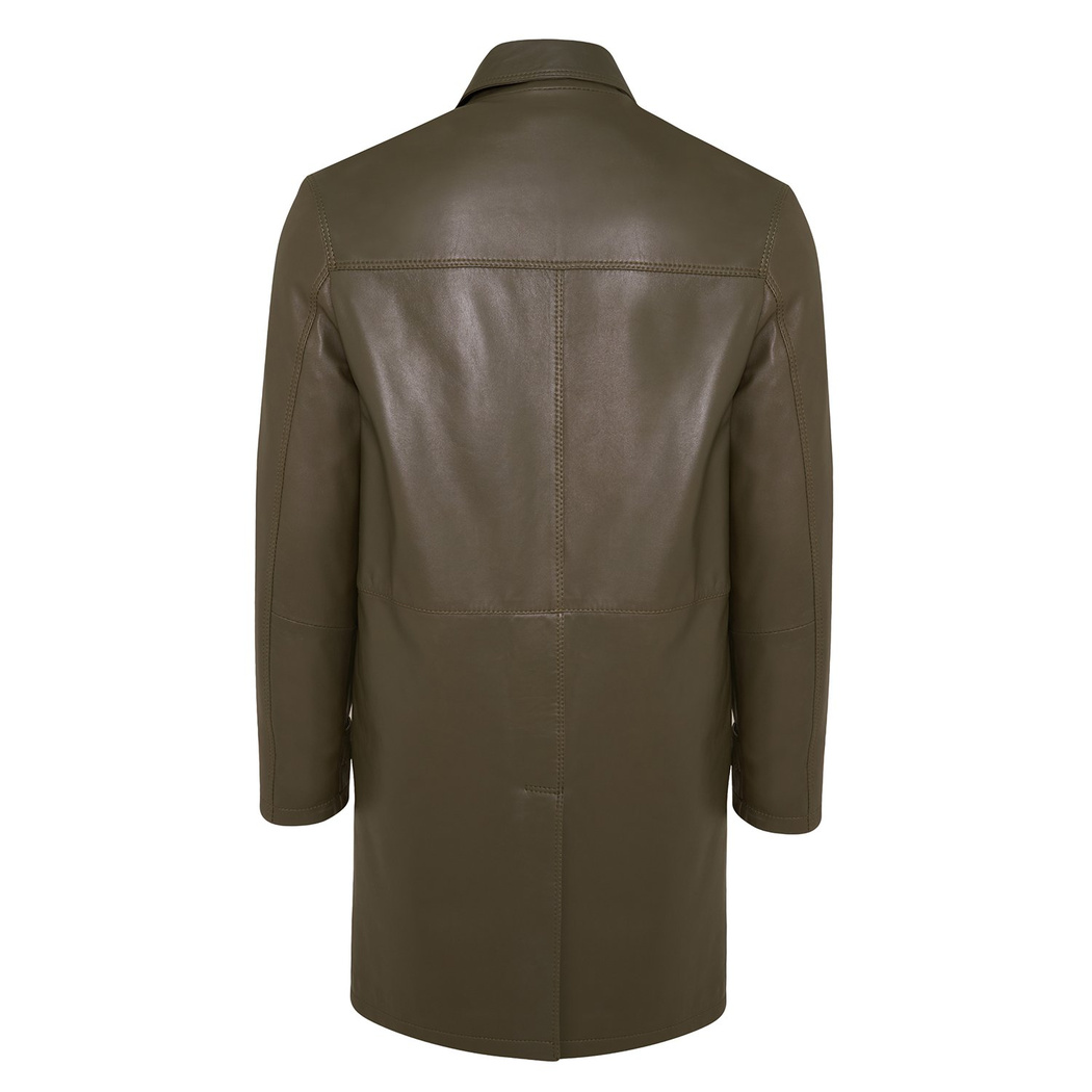 Damian Yeşil Erkek Deri Kaban