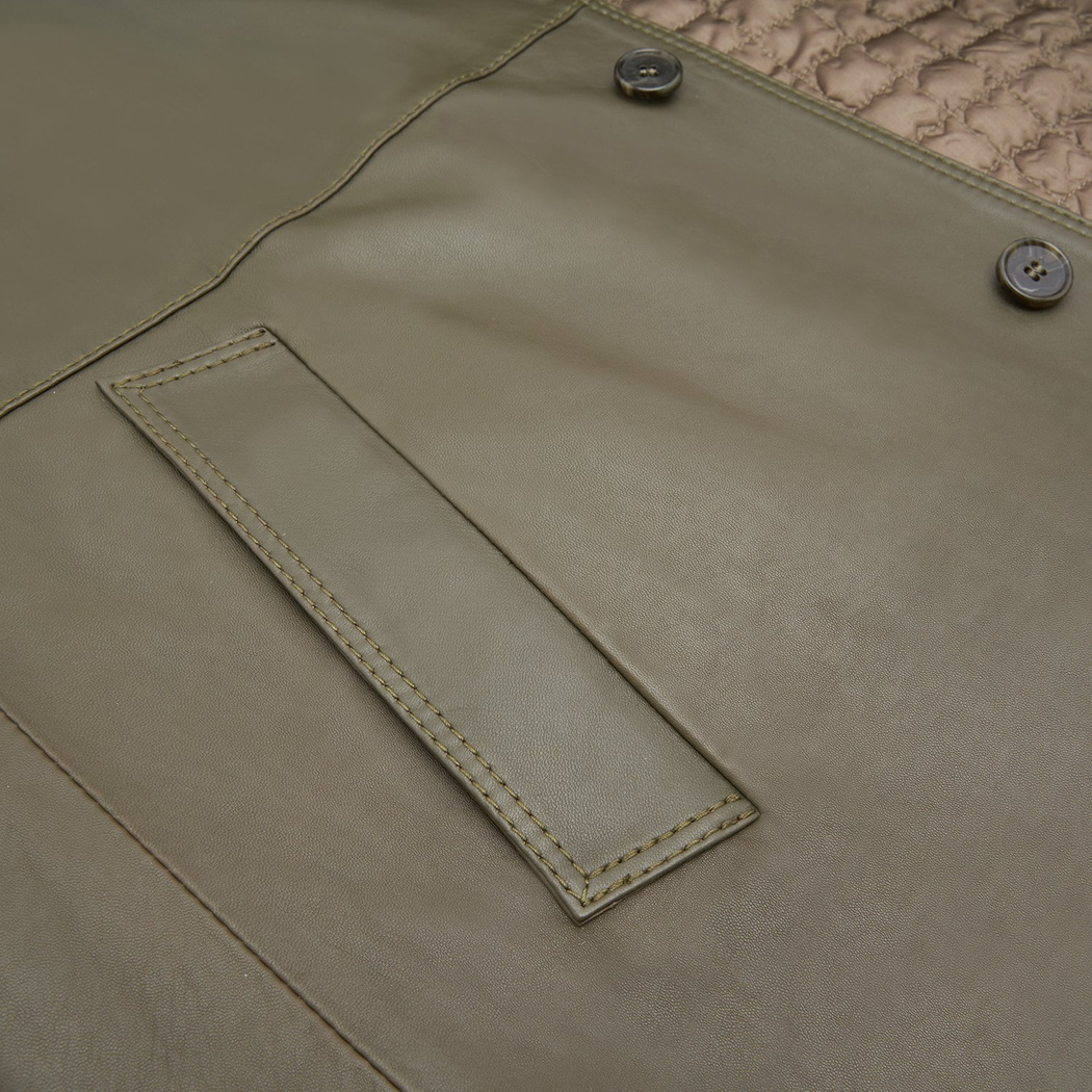 Damian Yeşil Erkek Deri Kaban