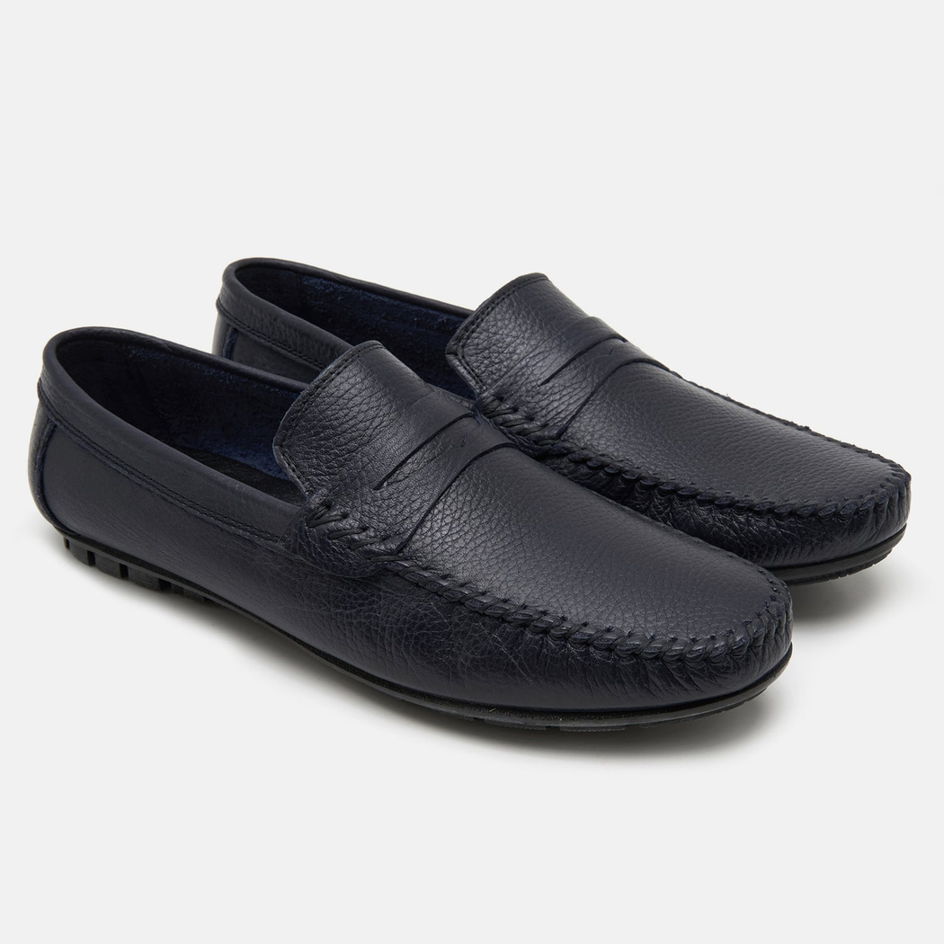 Dave Lacivert Erkek Deri Loafer