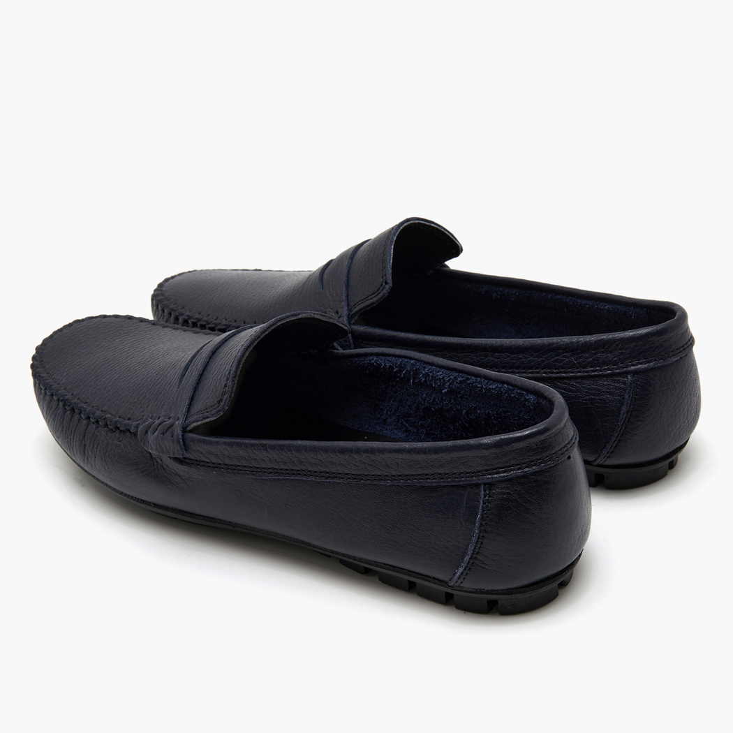 Dave Lacivert Erkek Deri Loafer