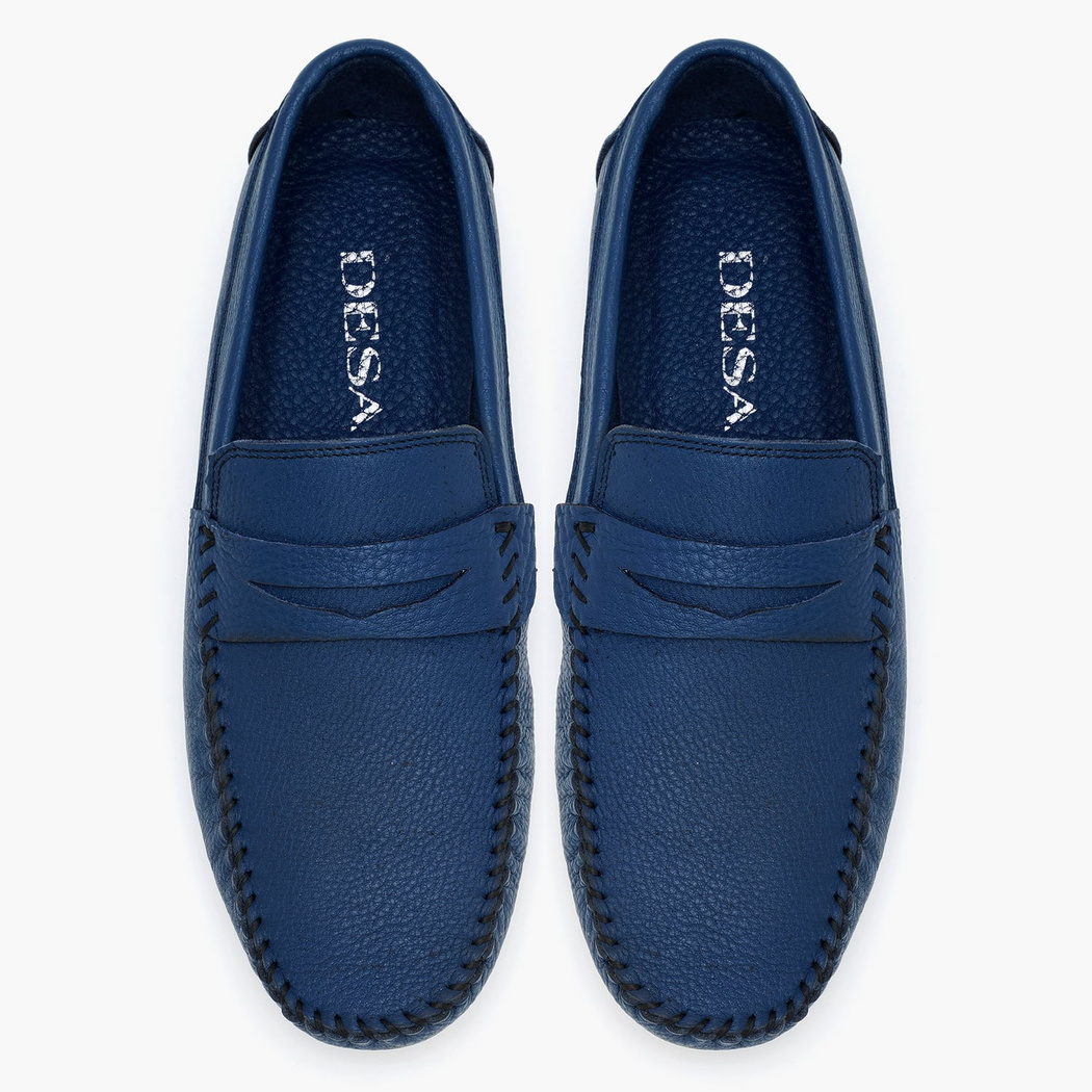 Dave Mavi Erkek Deri Loafer