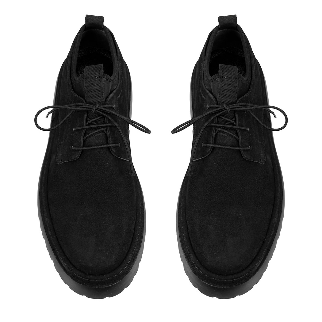 Davion Siyah Erkek Nubuk Deri Günlük Ayakkabı