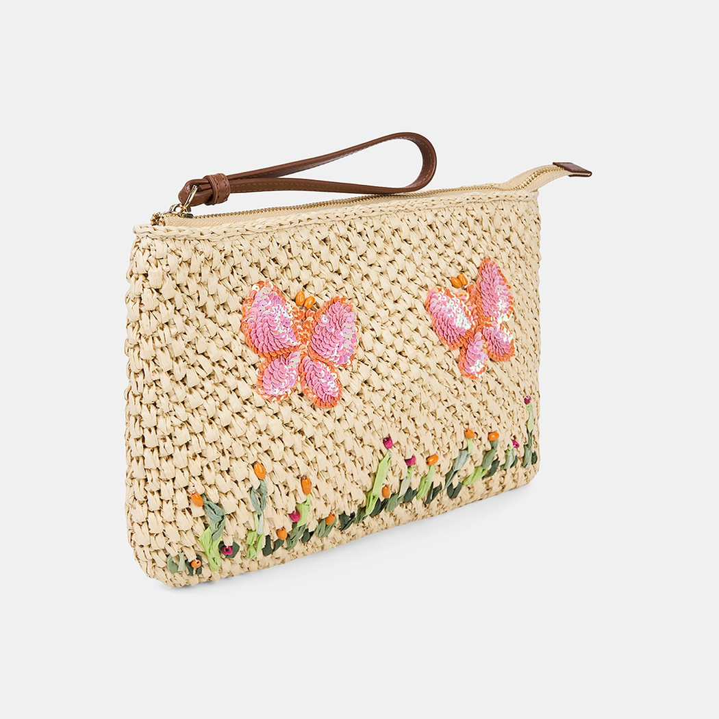 DE-13142 SS26 KADIN CLUTCH HASIR ÇANTA