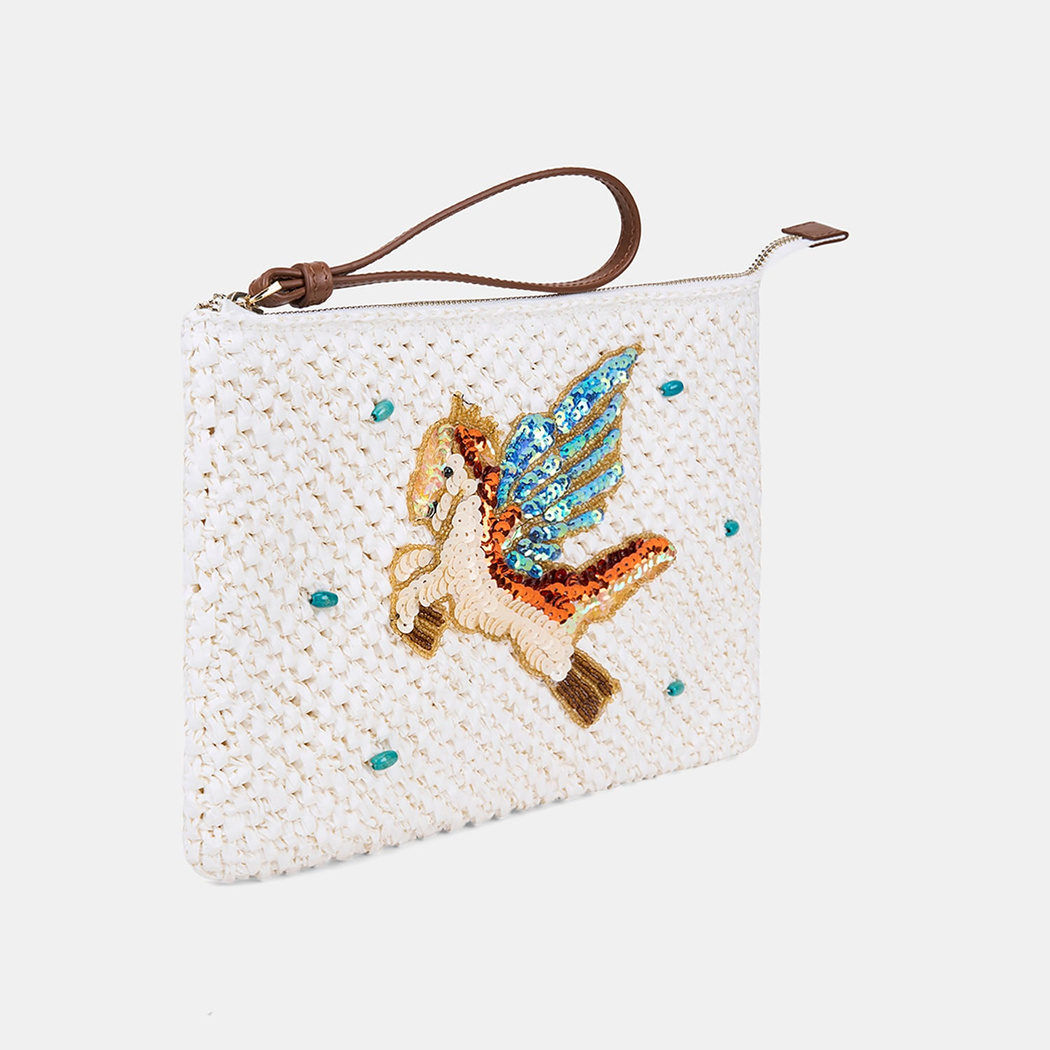 DE-13143 SS26 KADIN CLUTCH HASIR ÇANTA