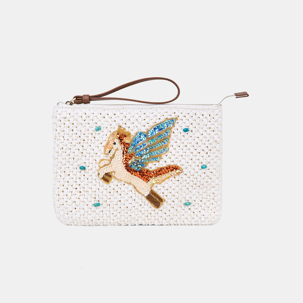 DE-13143 SS26 KADIN CLUTCH HASIR ÇANTA