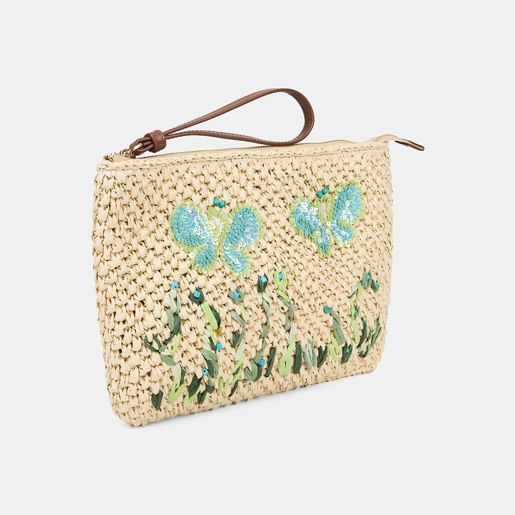 DE-13145 SS26 KADIN CLUTCH HASIR ÇANTA