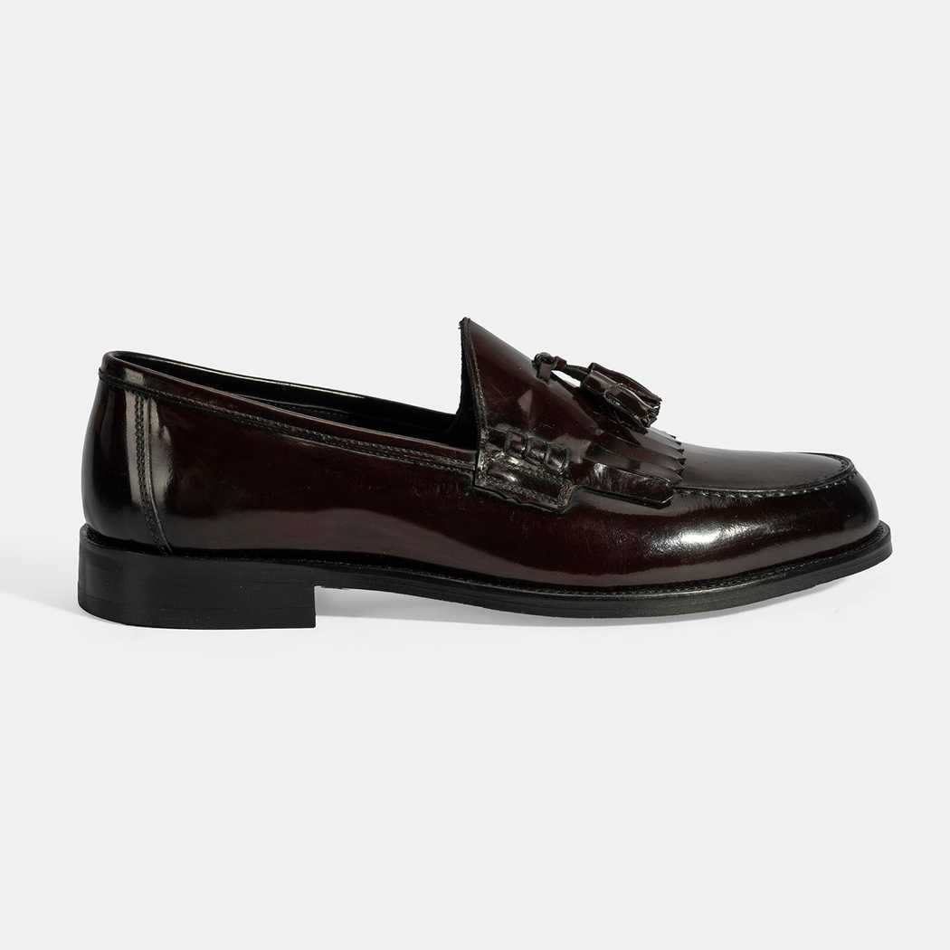 DESA  Erkek Bordo Püskül Detaylı Deri Loafer