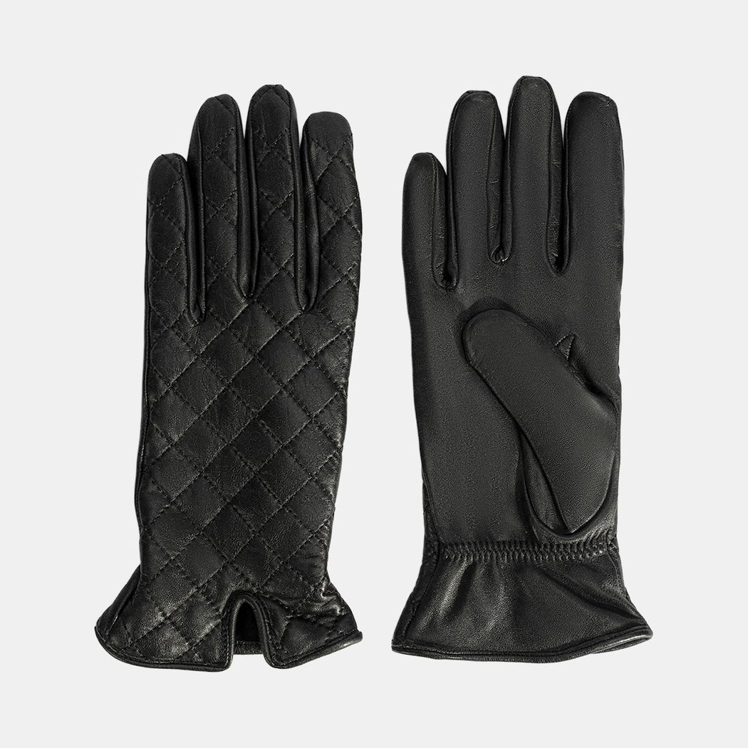 DESA - FY Siyah Kadın Kapitone Deri Eldiven