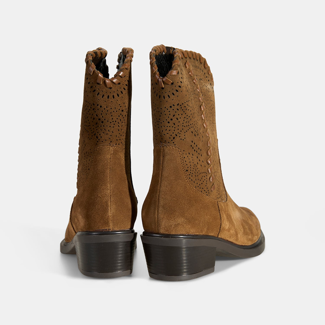 DESA GH Kadın Taba Süet Deri Kovboy Bot