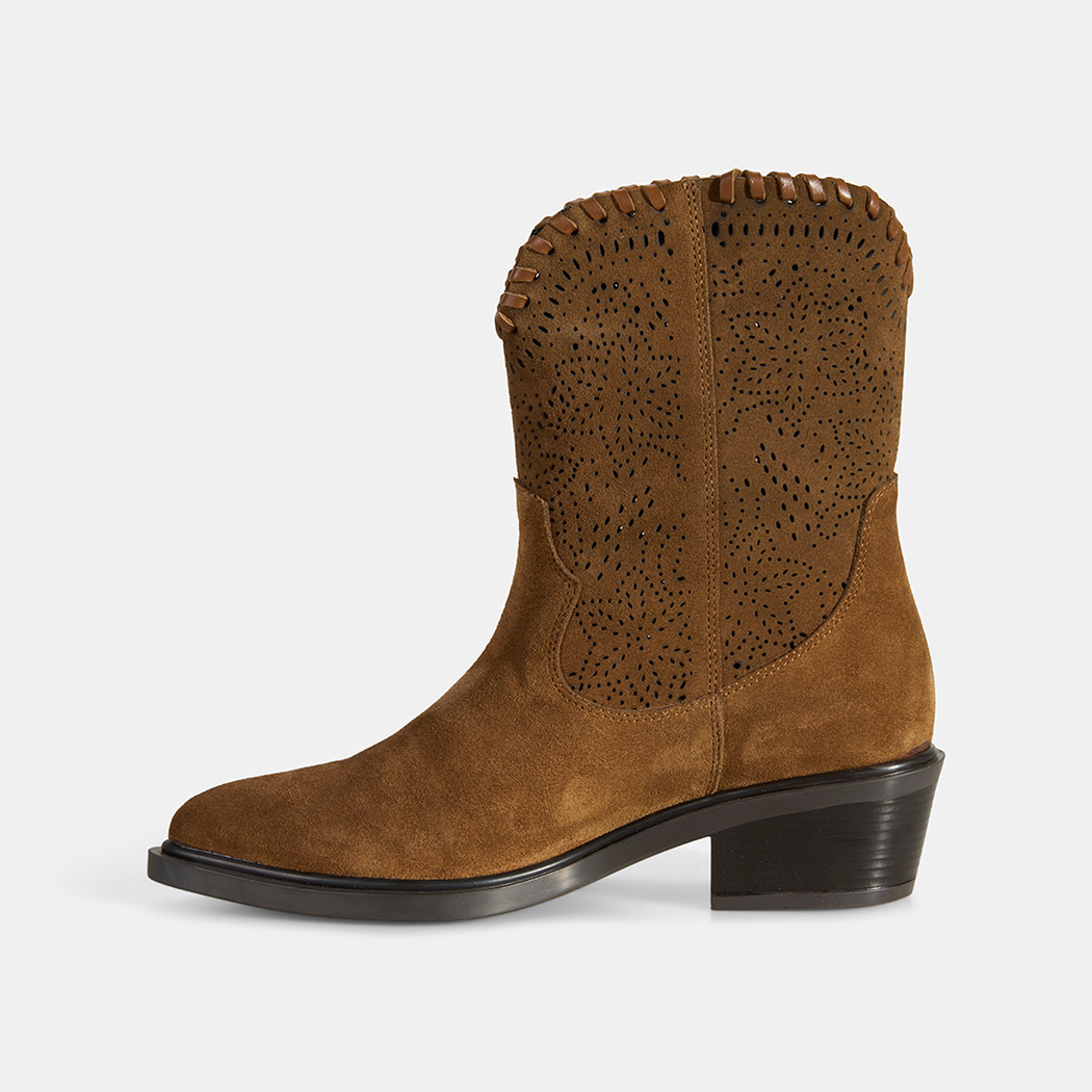 DESA GH Kadın Taba Süet Deri Kovboy Bot