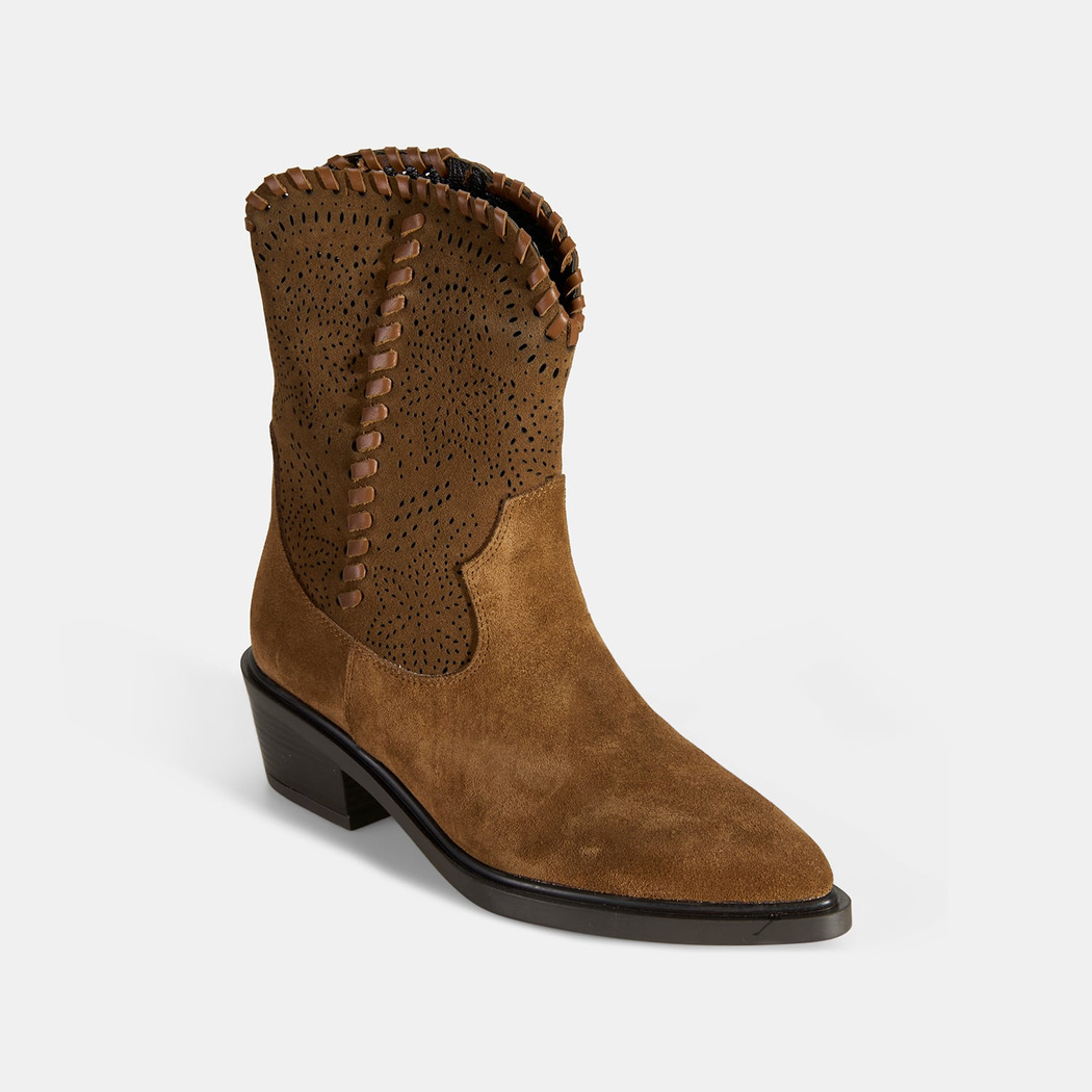 DESA GH Kadın Taba Süet Deri Kovboy Bot