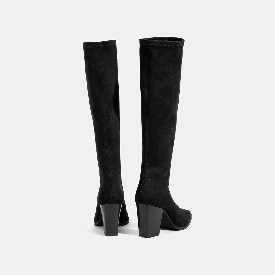 DESA Kadın Siyah Kalın Topuklu Stretch Çizme