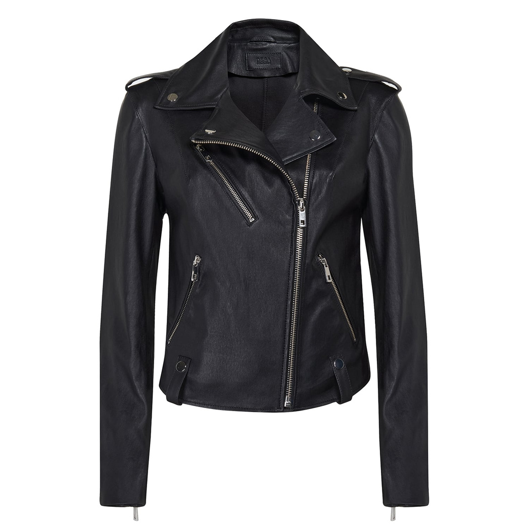 Dessey Kadın Deri Streç Biker Ceket