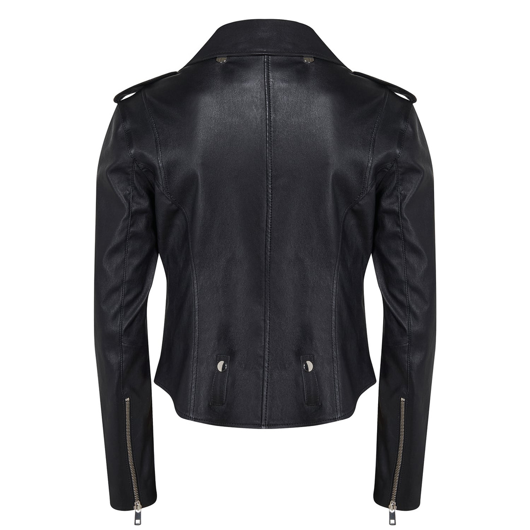 Dessey Kadın Deri Streç Biker Ceket