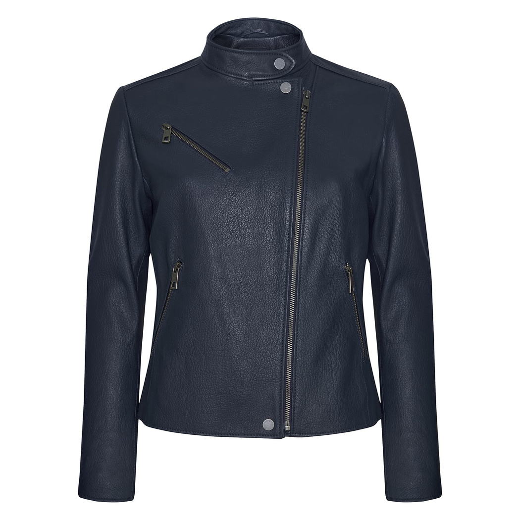 Destiny Lacivert Kadın Deri Ceket