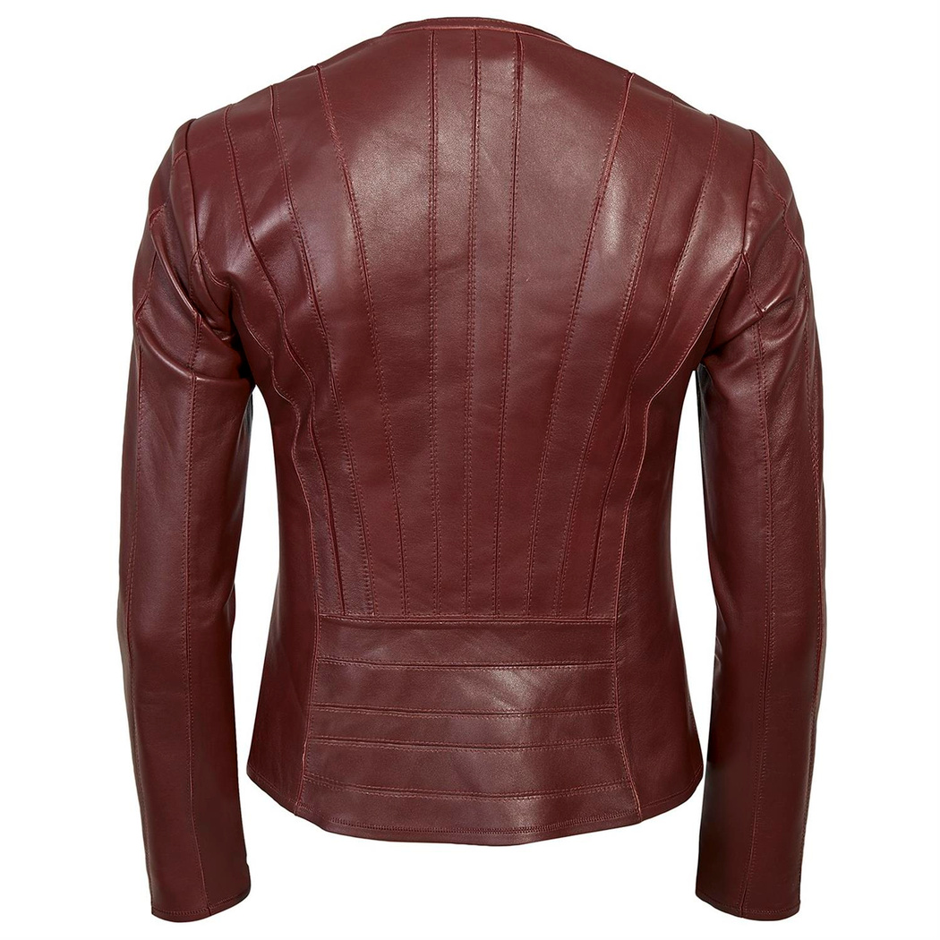 Deundria Kadın Fit Panelli Deri Ceket