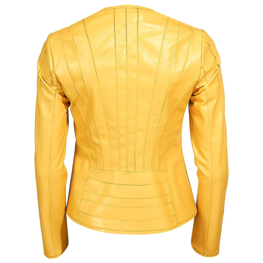 Deundria Kadın Fit Panelli Deri Ceket