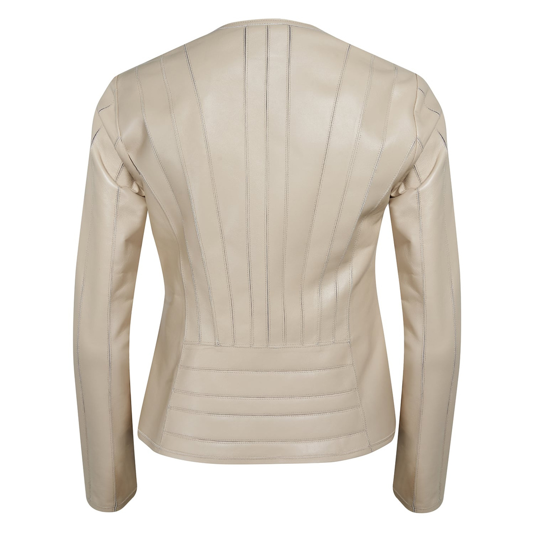 Deundria Kadın Fit Panelli Deri Ceket