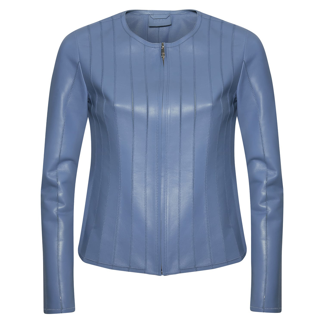 Deundria Kadın Fit Panelli Deri Ceket