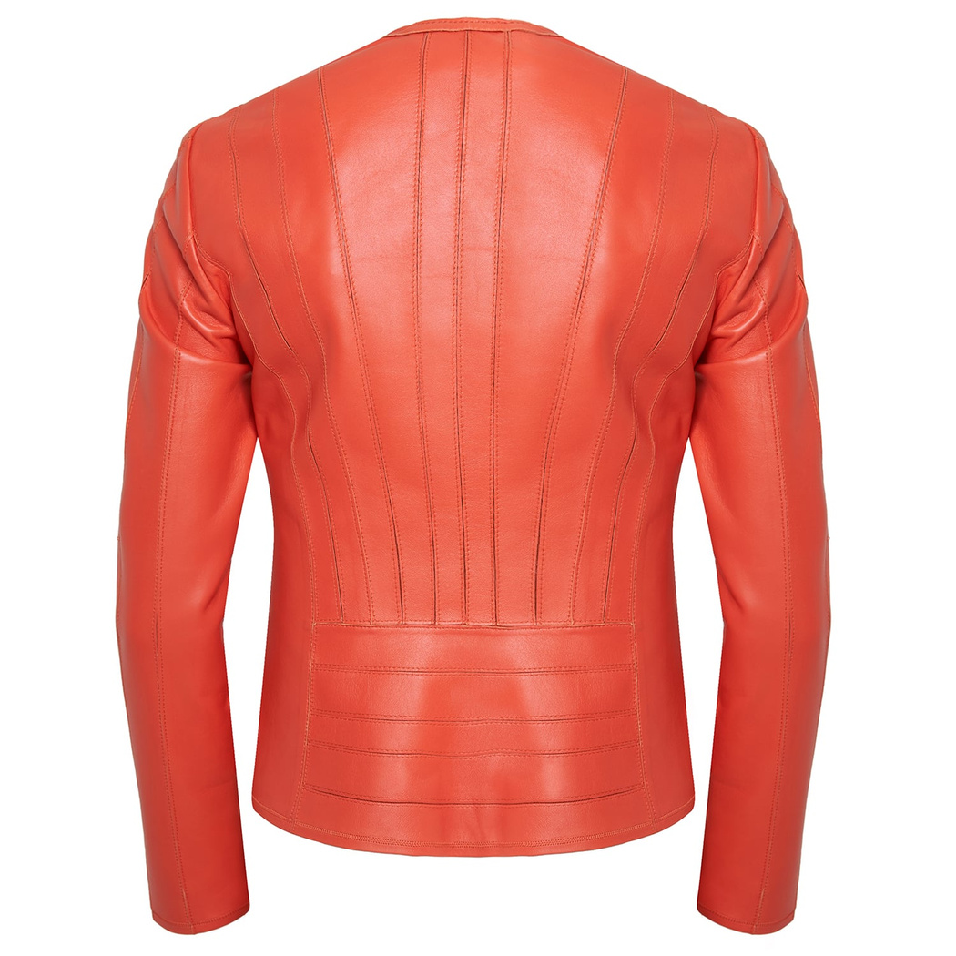 Deundria Kadın Fit Panelli Deri Ceket