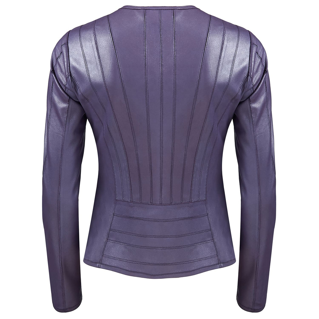 Deundria Kadın Fit Panelli Deri Ceket