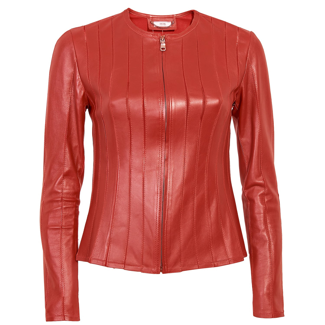 Deundria Kadın Panelli Fit Deri Ceket