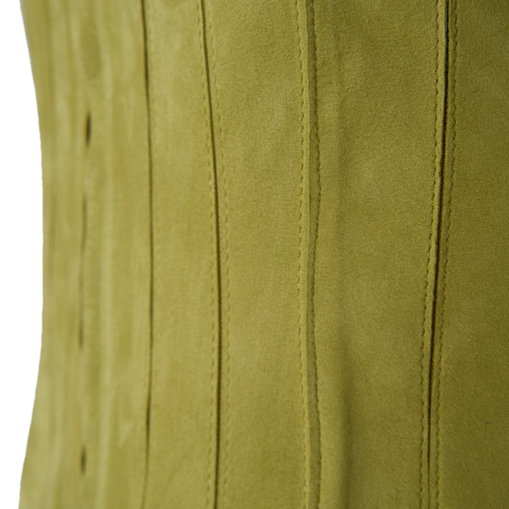 Deundria Yeşil Kadın Panelli Fit Süet Ceket