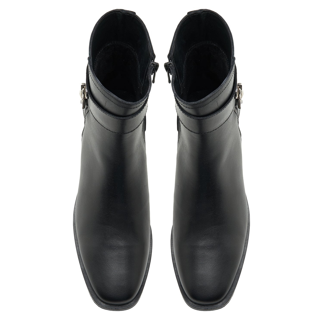 Dina Siyah Kadın Deri Bot