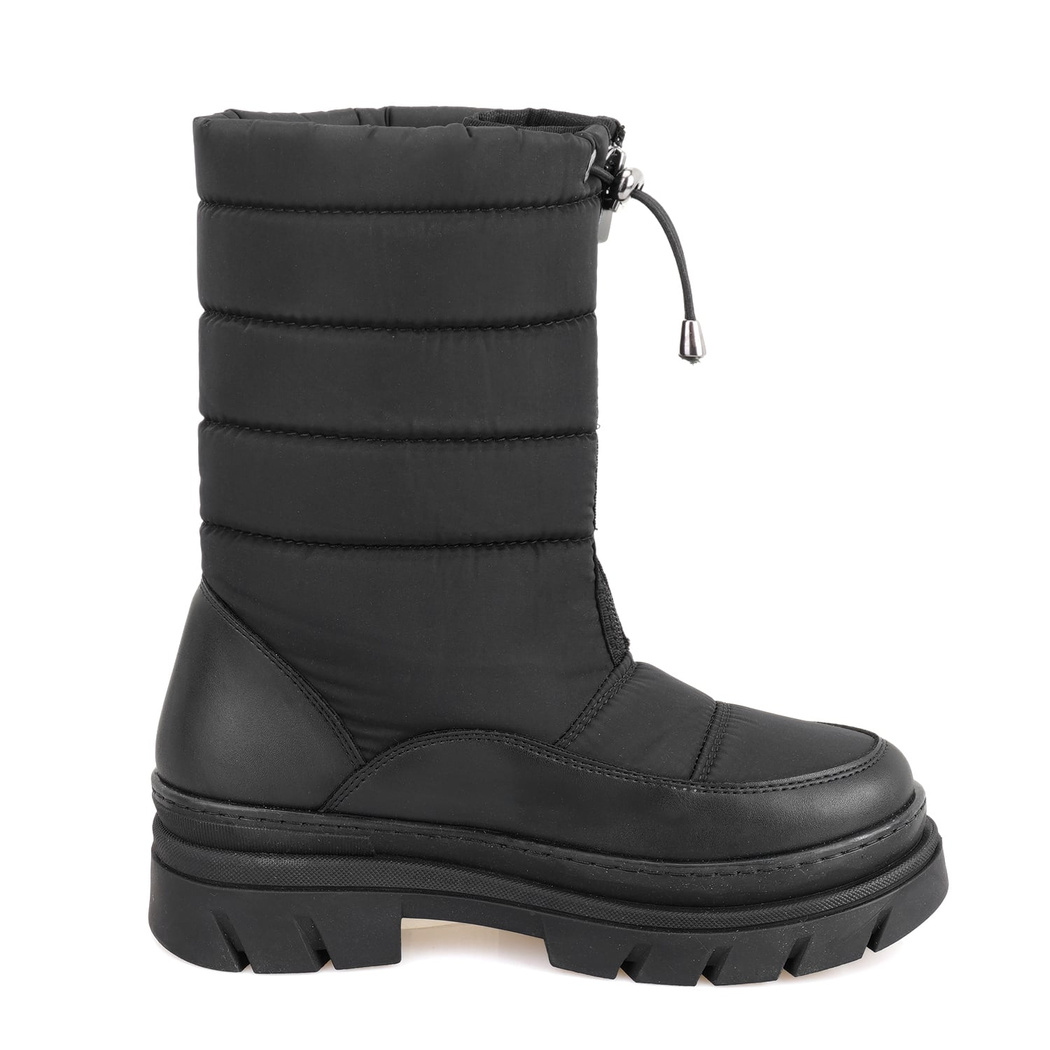 Dolf Siyah Kadın Fermuarlı Puffer Çizme