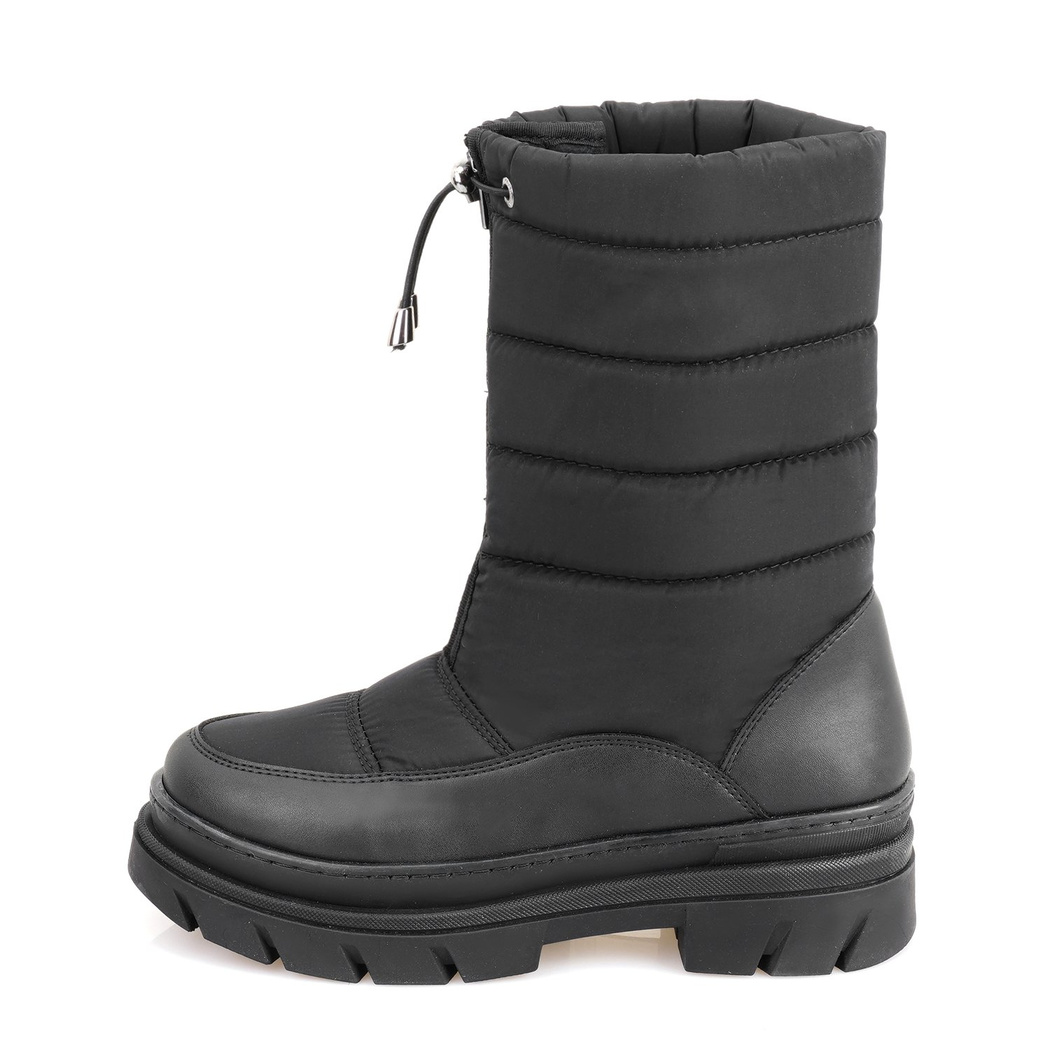 Dolf Siyah Kadın Fermuarlı Puffer Çizme