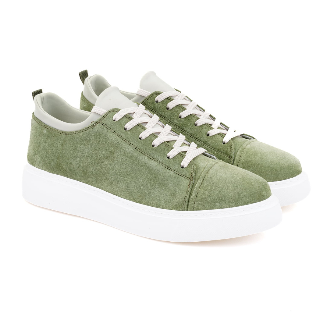 Donna Yeşil Erkek Spor Süet Deri Ayakkabı