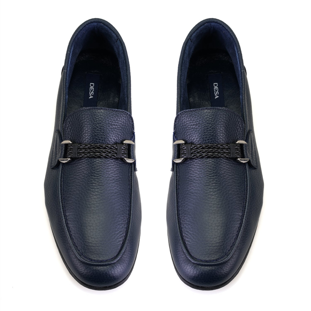 Drake Lacivert Erkek Deri Loafer