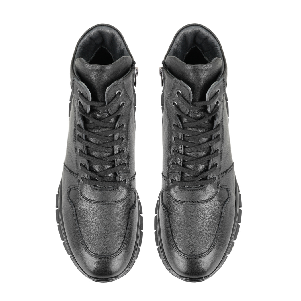 Duane Siyah Erkek Fermuarlı Deri Bot