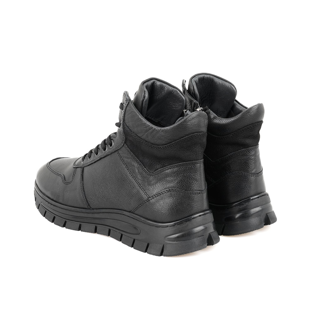Duane Siyah Erkek Fermuarlı Deri Bot