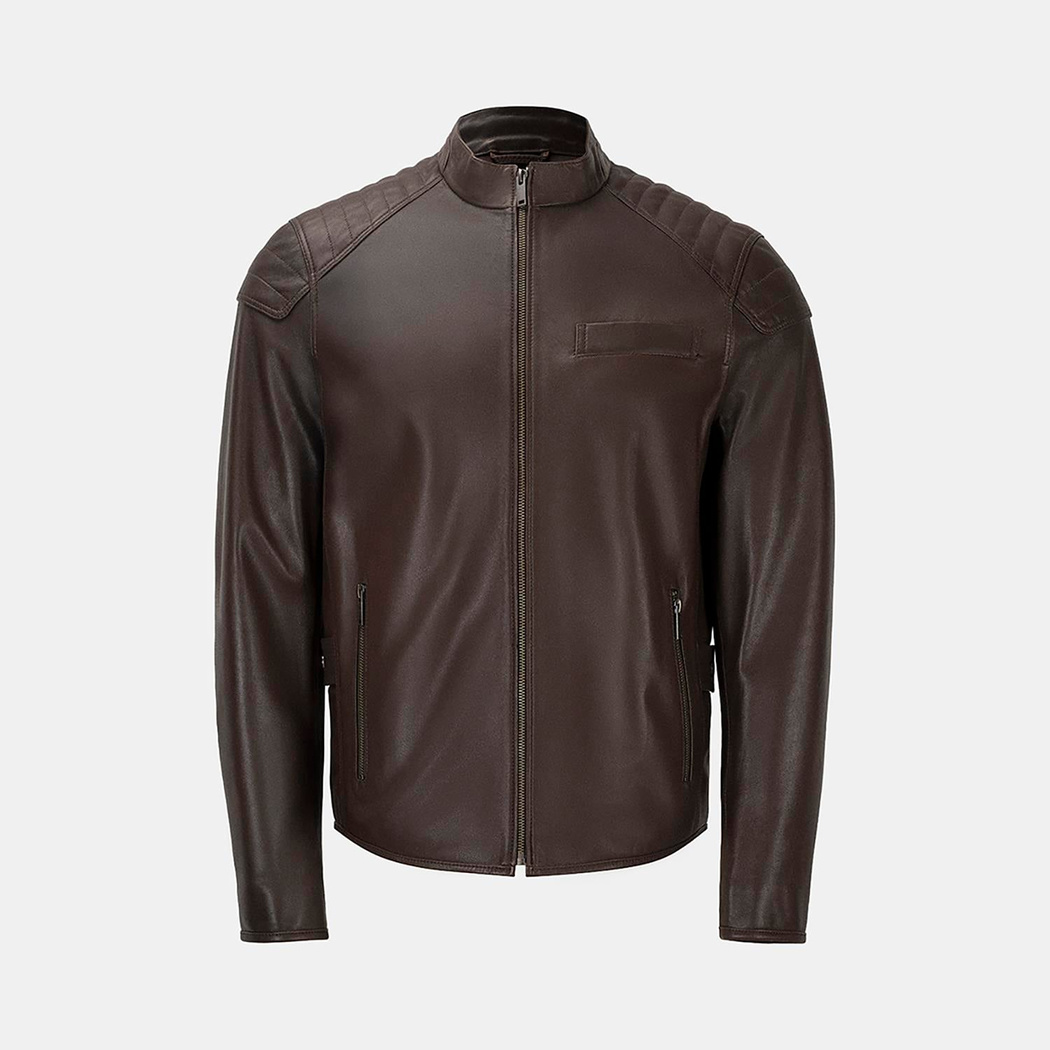 Dugan Kahve Erkek Deri Mont