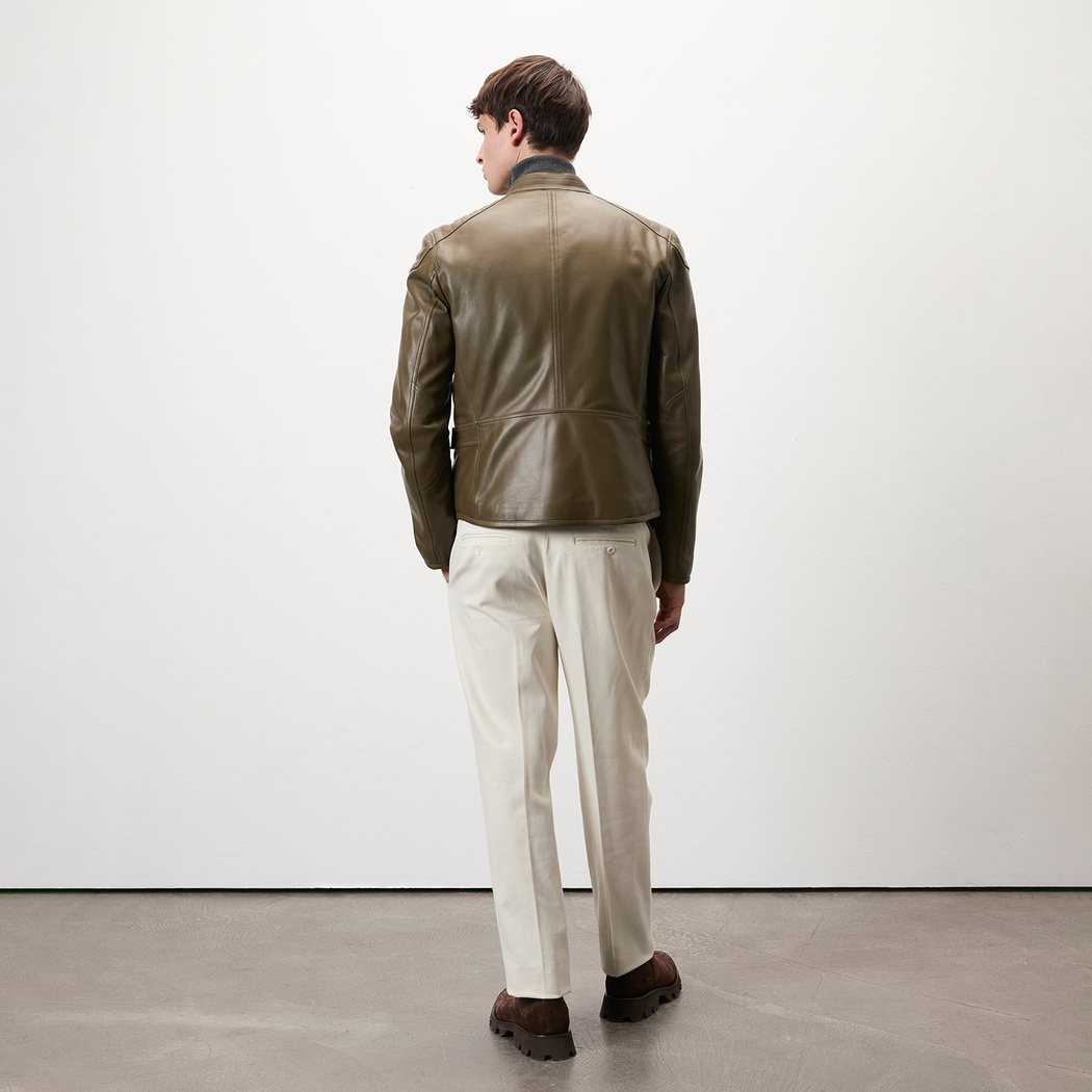 Dugan Yeşil Erkek Deri Mont