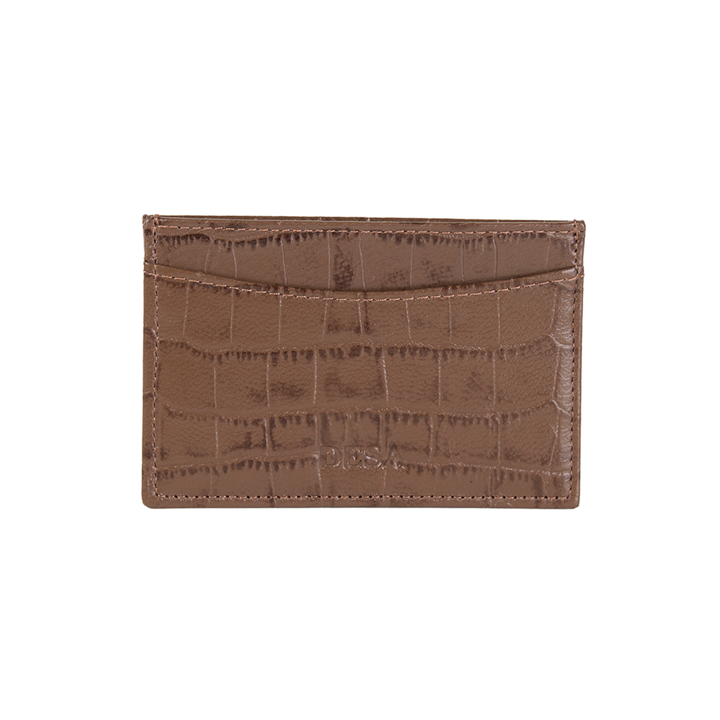 Dukinea Kahve Kadın Kroko Baskılı Deri Kartlık