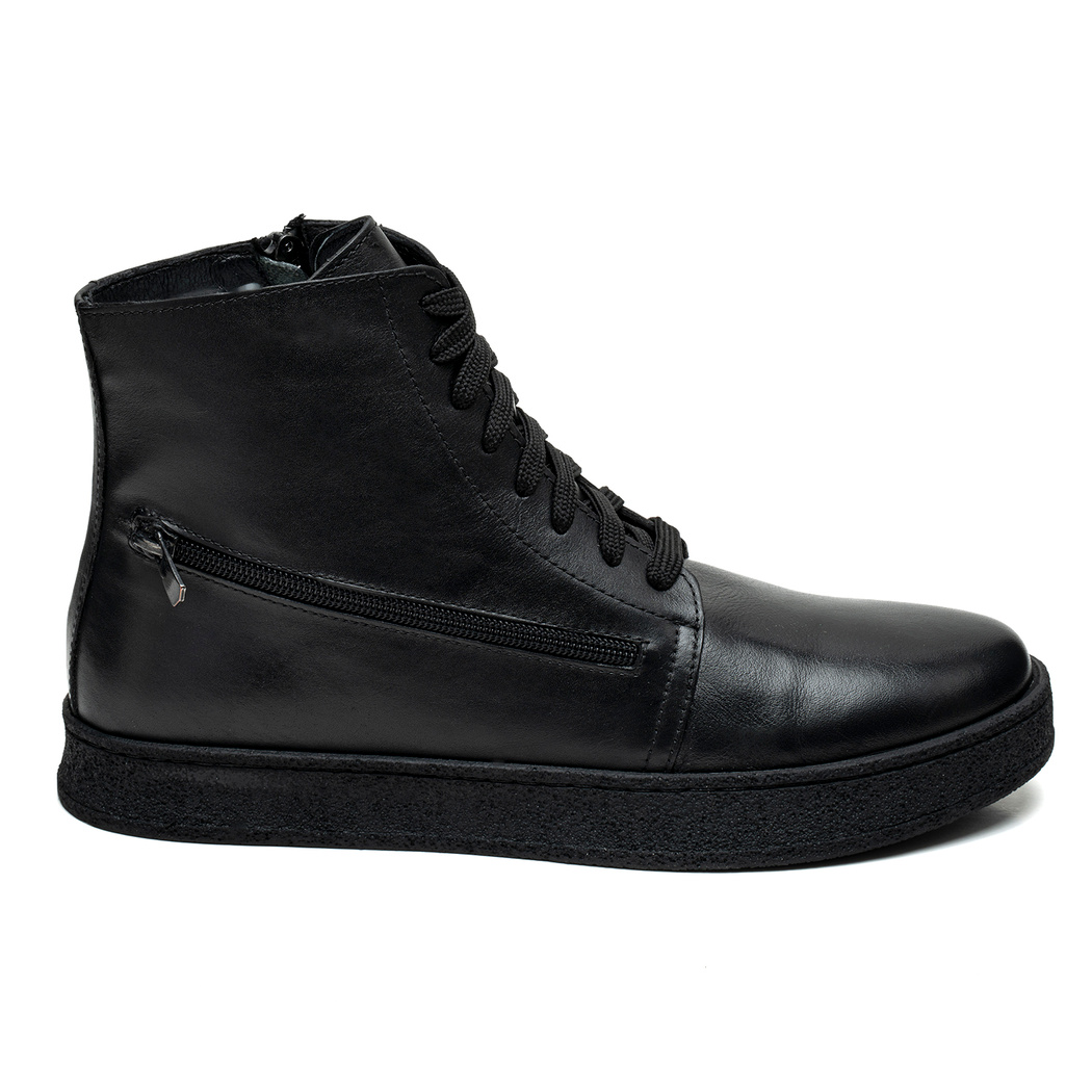 Duren Siyah Erkek Deri Bot