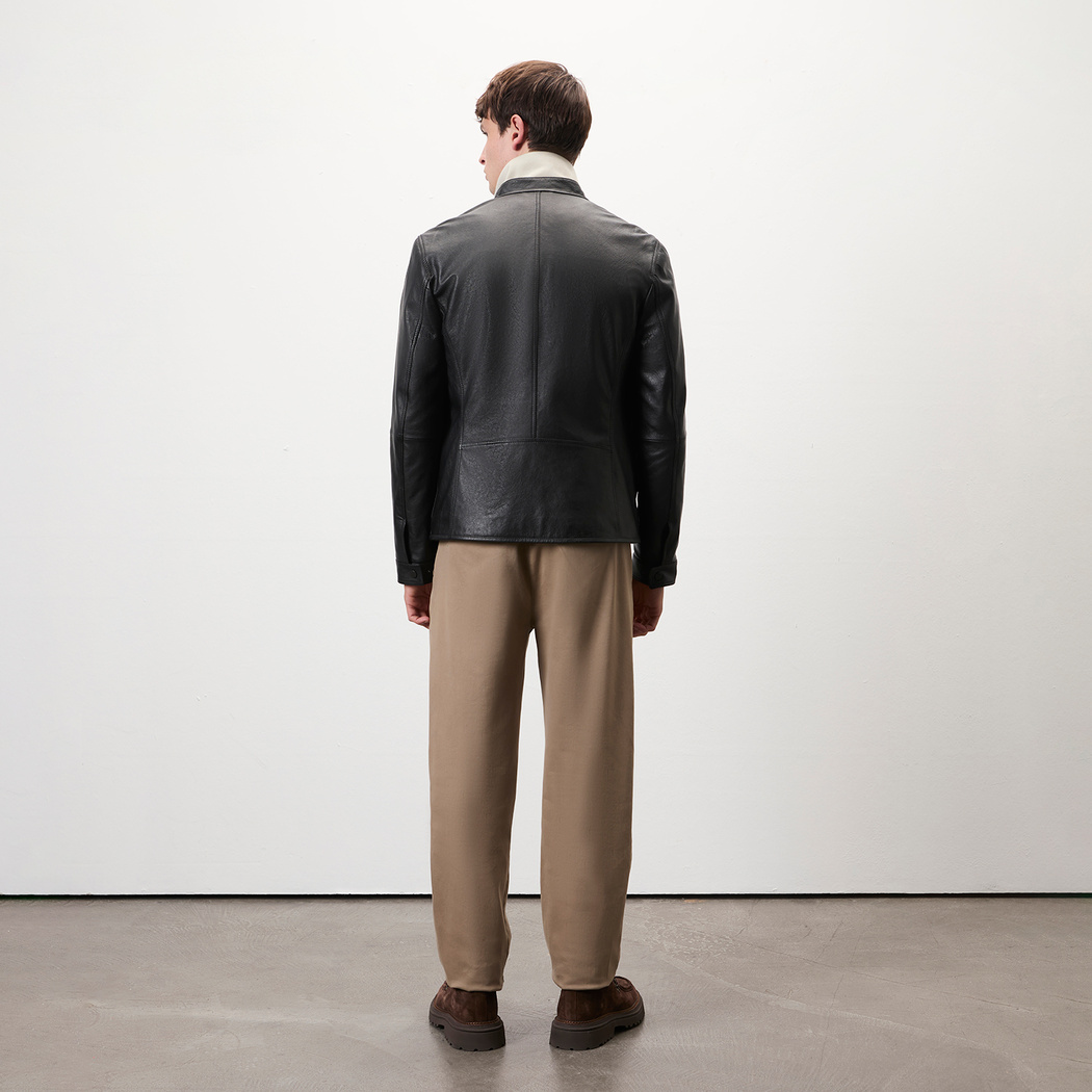 Dyami Siyah Erkek Deri Mont