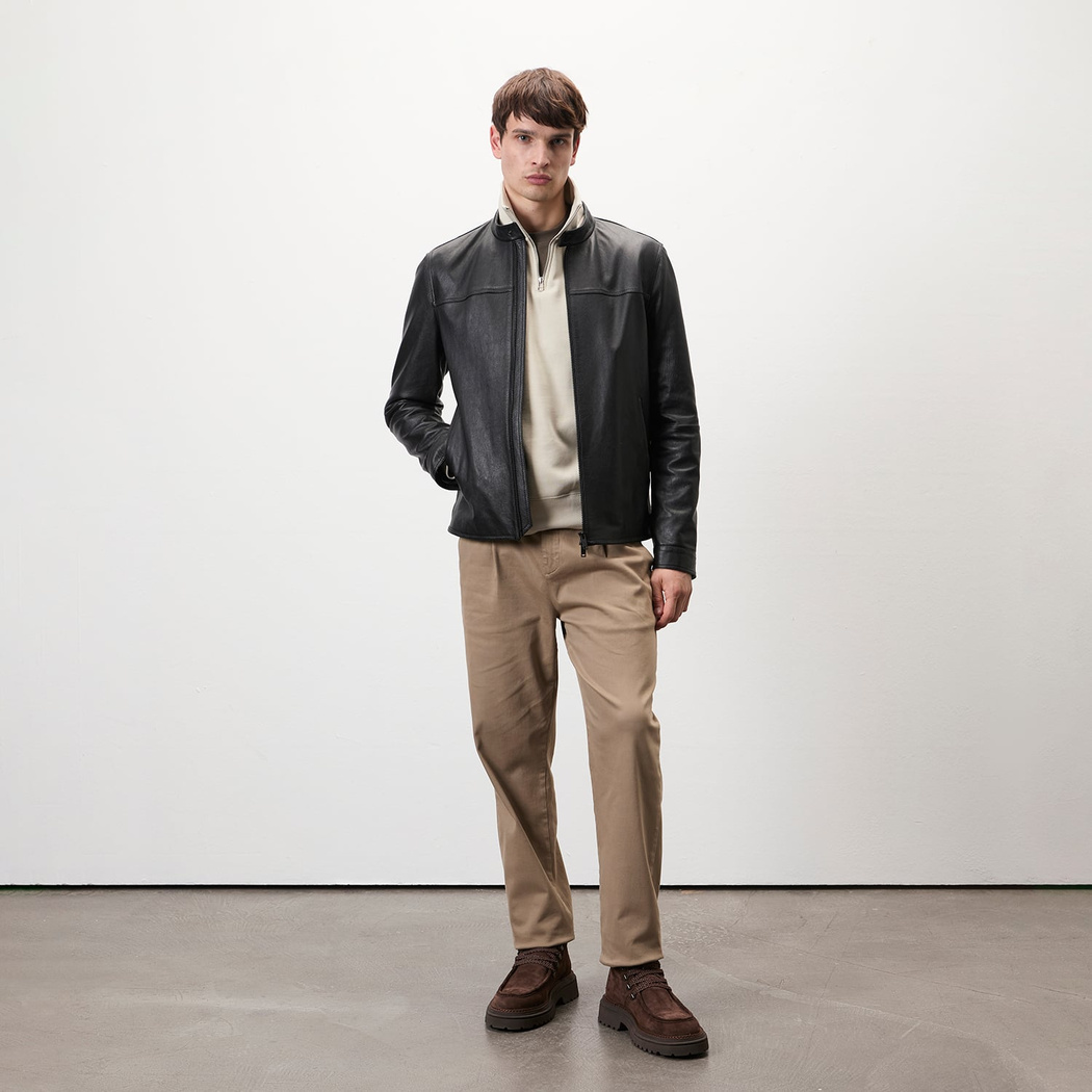 Dyami Siyah Erkek Deri Mont